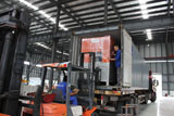 Brick mesh recoiling machine