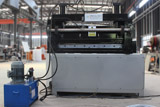 Expanded mesh straightening and cutting machine
