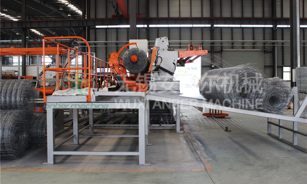 Mesh recoiling machine